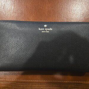 Kate Spade New York Leila Large Continental Wallet Pebble Leather Black